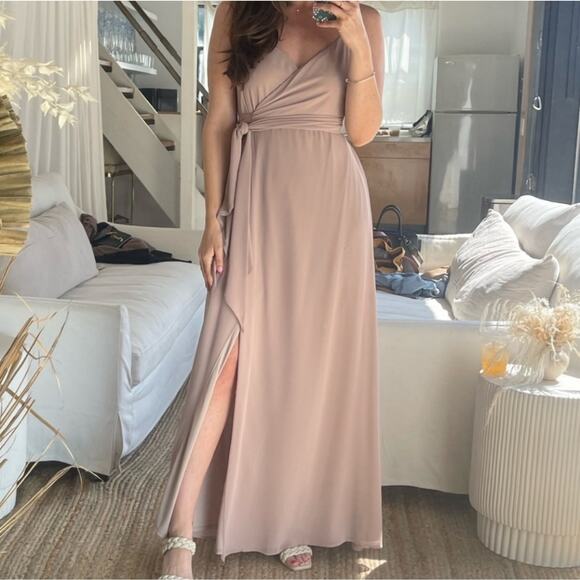 Show Me Your Mumu Liz Maxi Dress in Soft Beige Chiffon Size XXL NEW - Picture 5 of 13